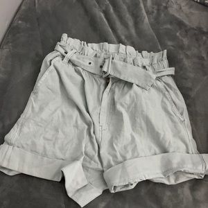 Mint paper bag shorts